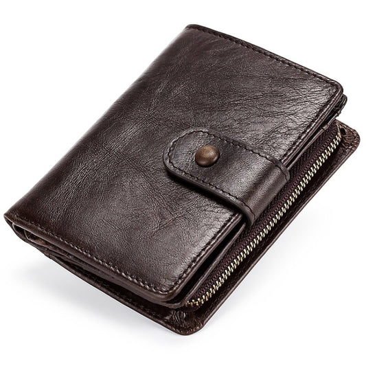 TP-201 Crazy Horse Leather Multi-functional Lather RFID Clasp Retro Wallet by buy2fix