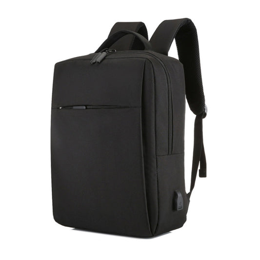 POFOKO Large-capacity Waterproof Oxford Cloth Business Casual Backpack with External USB Charging Design for 15.6 inch Laptops(Black) by POFOKO