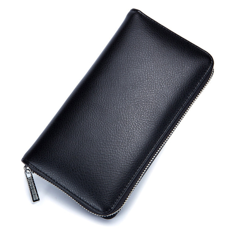 Two-Layer Cowhide Leather Organ Card Holder Multiple-Card RFID Anti-Theft Wallet Bag(Black) - Antimagnetic RFID Package by buy2fix | Online Shopping UK | buy2fix
