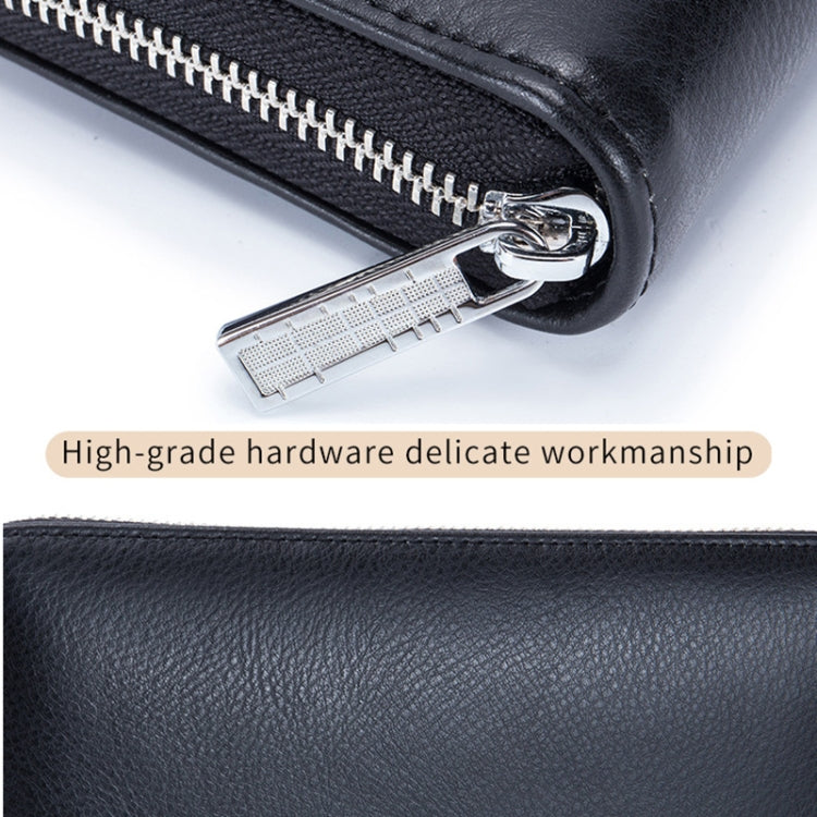Two-Layer Cowhide Leather Organ Card Holder Multiple-Card RFID Anti-Theft Wallet Bag(Black) - Antimagnetic RFID Package by buy2fix | Online Shopping UK | buy2fix