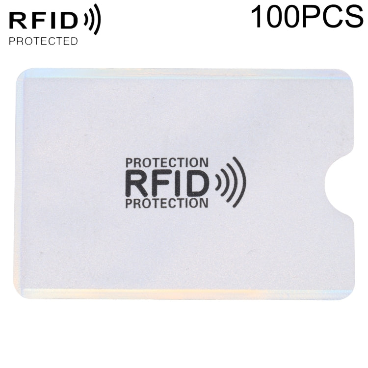 100 PCS Aluminum Foil Anti Theft RFID Blocking Sleeve Card Protector, Size: 9.1*6.3cm (Silver) - Antimagnetic RFID Package by buy2fix | Online Shopping UK | buy2fix