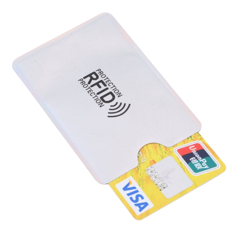 100 PCS Aluminum Foil Anti Theft RFID Blocking Sleeve Card Protector, Size: 9.1*6.3cm (Silver) - Antimagnetic RFID Package by buy2fix | Online Shopping UK | buy2fix