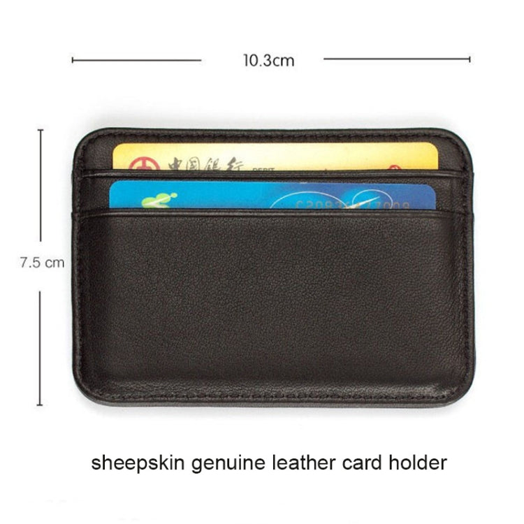 C1712H2 Sheepskin Ultra Thin Mini Convenient Card Case (Black) - Wallets by buy2fix | Online Shopping UK | buy2fix