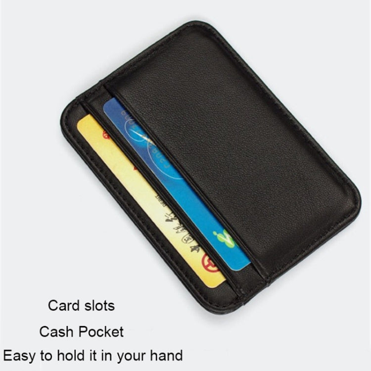 C1712H2 Sheepskin Ultra Thin Mini Convenient Card Case (Black) - Wallets by buy2fix | Online Shopping UK | buy2fix