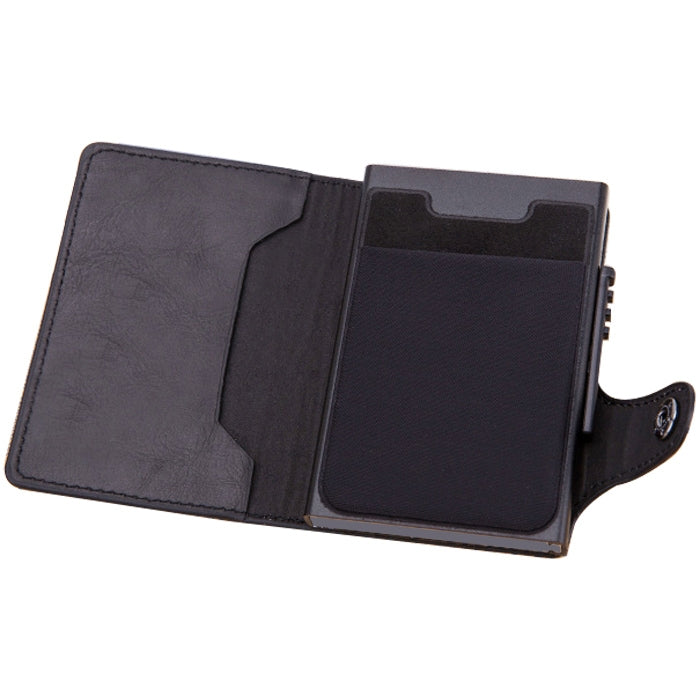 X-51 Automatically Pop-up Card Type Anti-magnetic RFID Anti-theft PU Leather Wallet with Card Slots(Black) - Antimagnetic RFID Package by buy2fix | Online Shopping UK | buy2fix