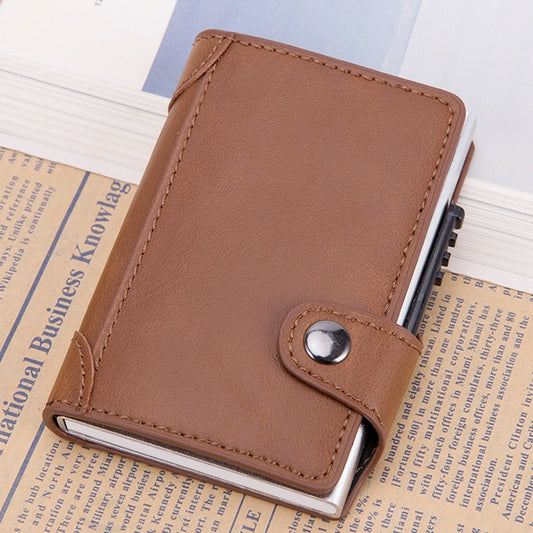 X-51 Automatically Pop-up Card Type Anti-magnetic RFID Anti-theft PU Leather Wallet with Card Slots(Apricot) by buy2fix
