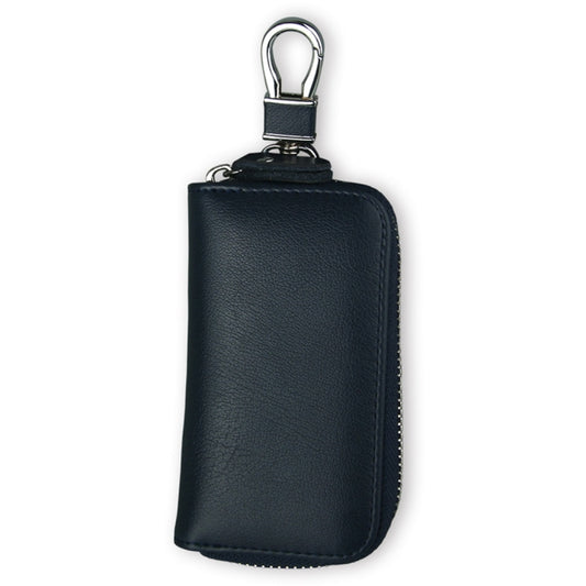 9092 Business Style Multifunctional Genuine Leather Zipper Car Key Bag(Dark Blue) by buy2fix