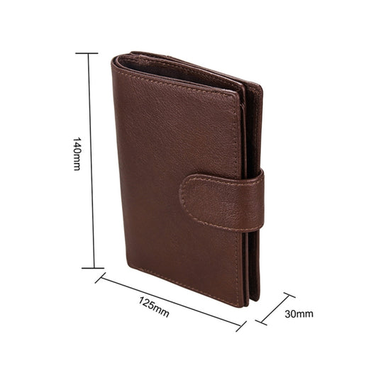 Antimagnet RFID Genuine Leather Wallet / Passport Package / Cowhide Card Slot for man(Coffee) by buy2fix
