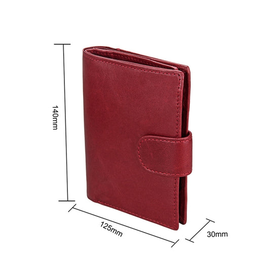 Antimagnet RFID Genuine Leather Wallet / Passport Package / Cowhide Card Slot for man(Red) by buy2fix