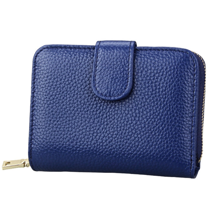 KB132 Female Style Full Grain Cow Leather Multifunctional RFID Wallet/ Card Bag/ Driving License Package(Blue) - Wallets by buy2fix | Online Shopping UK | buy2fix