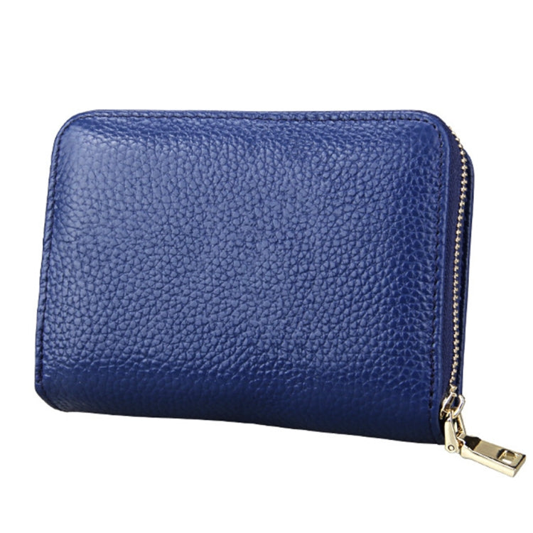 KB132 Female Style Full Grain Cow Leather Multifunctional RFID Wallet/ Card Bag/ Driving License Package(Blue) - Wallets by buy2fix | Online Shopping UK | buy2fix
