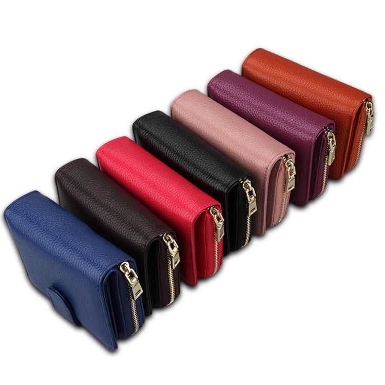 KB132 Female Style Full Grain Cow Leather Multifunctional RFID Wallet/ Card Bag/ Driving License Package(Blue) - Wallets by buy2fix | Online Shopping UK | buy2fix