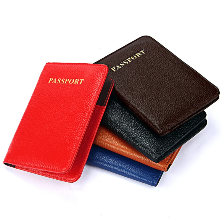 Litchi Texture Multifunctional Genuine Leather Passport Package for travel(Brown) - Wallets by buy2fix | Online Shopping UK | buy2fix