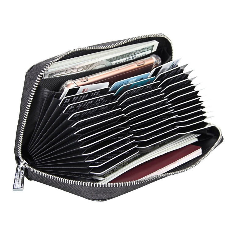 Antimagnetic RFID Large Capacity Long Style Genuine Leather Passport Package / Multifunctional and Many Card Slots Card Package(Black) - Antimagnetic RFID Package by buy2fix | Online Shopping UK | buy2fix