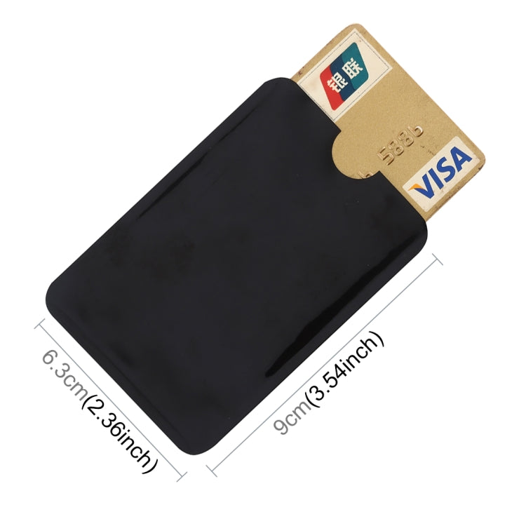 100pcs Aluminum Foil RFID Blocking Credit Card ID Bank Card Case Card Holder Cover, Size: 9 x 6.3cm (Black) - Antimagnetic RFID Package by buy2fix | Online Shopping UK | buy2fix