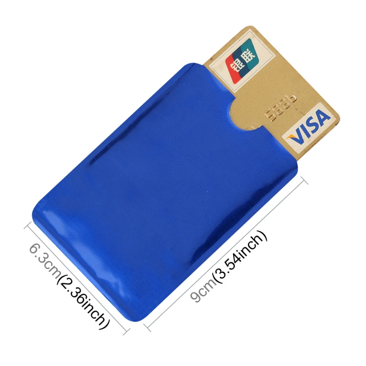 100pcs Aluminum Foil RFID Blocking Credit Card ID Bank Card Case Card Holder Cover, Size: 9 x 6.3cm (Blue) - Antimagnetic RFID Package by buy2fix | Online Shopping UK | buy2fix