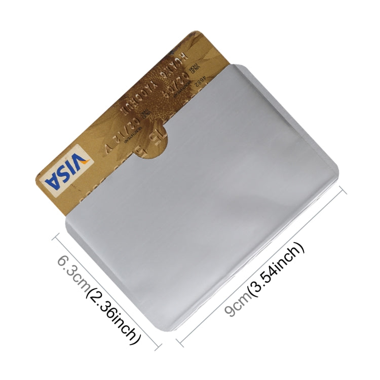100 PCS Aluminum Foil RFID Blocking Credit Card ID Bank Card Case Card Holder Cover, Size: 9.3 x 6cm (Silver) - Antimagnetic RFID Package by buy2fix | Online Shopping UK | buy2fix