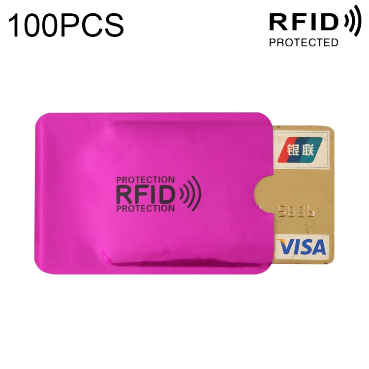 100pcs Aluminum Foil RFID Blocking Credit Card ID Bank Card Case Card Holder Cover, Size: 9 x 6.3cm (Purple) - Antimagnetic RFID Package by buy2fix | Online Shopping UK | buy2fix