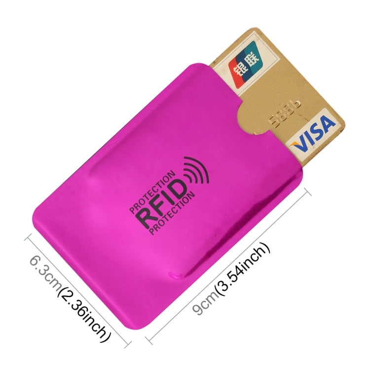 100pcs Aluminum Foil RFID Blocking Credit Card ID Bank Card Case Card Holder Cover, Size: 9 x 6.3cm (Purple) - Antimagnetic RFID Package by buy2fix | Online Shopping UK | buy2fix