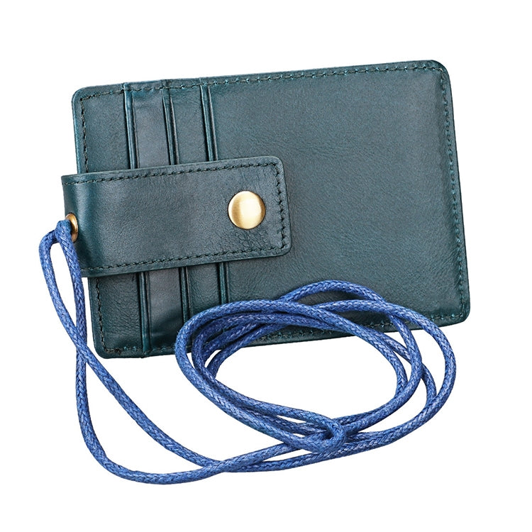 KB153 Antimagnetic RFID Leather Card Holder ID Card Badge with Lanyard(Blue) - Antimagnetic RFID Package by buy2fix | Online Shopping UK | buy2fix