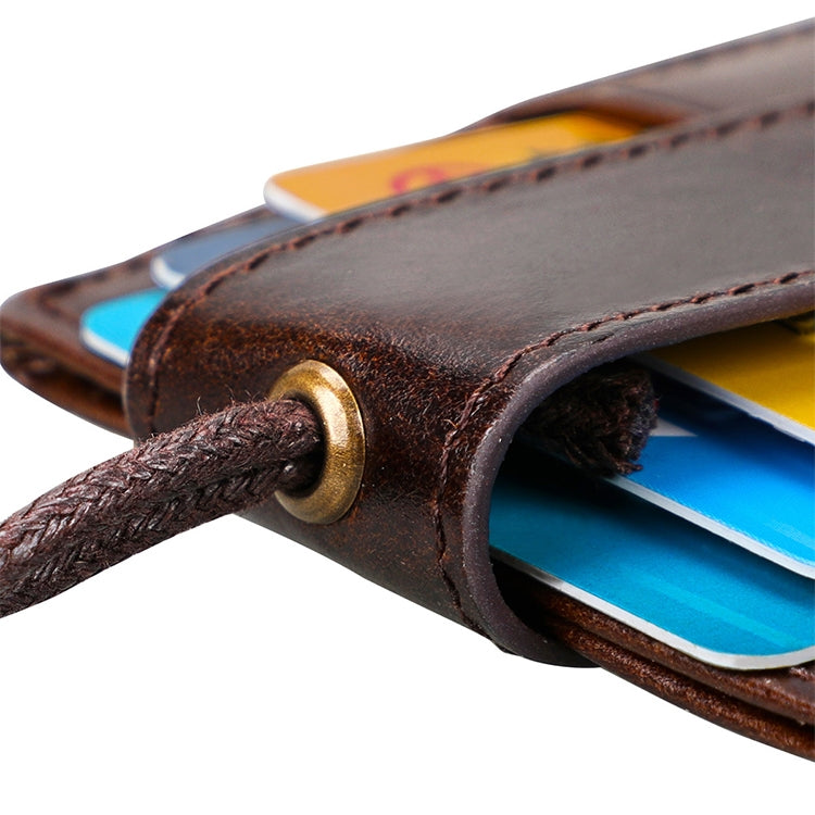 KB153 Antimagnetic RFID Leather Card Holder ID Card Badge with Lanyard(Yellowish-brown) - Antimagnetic RFID Package by buy2fix | Online Shopping UK | buy2fix