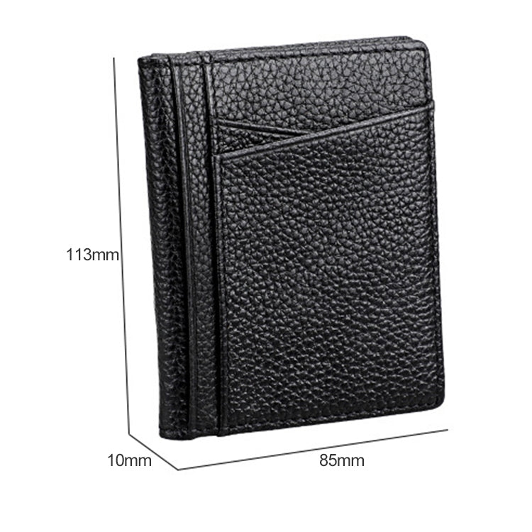 KB173 Ultrathin Litchi Texture Leather Card Holder Certificate Bag(Coffee) - Card & Passport Bags by buy2fix | Online Shopping UK | buy2fix