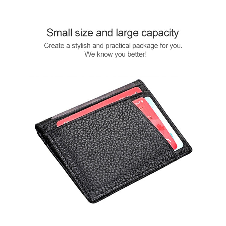 KB173 Ultrathin Litchi Texture Leather Card Holder Certificate Bag(Coffee) - Card & Passport Bags by buy2fix | Online Shopping UK | buy2fix