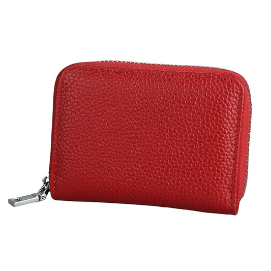 KB205 Antimagnetic RFID Litchi Texture Leather Zipper Large-capacity Card Holder Wallet(Red) by buy2fix