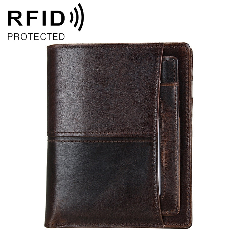 8232 Antimagnetic RFID Men Oil Wax Leather Wallet with Detachable Card Holder - Antimagnetic RFID Package by buy2fix | Online Shopping UK | buy2fix