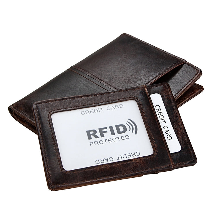 8232 Antimagnetic RFID Men Oil Wax Leather Wallet with Detachable Card Holder - Antimagnetic RFID Package by buy2fix | Online Shopping UK | buy2fix