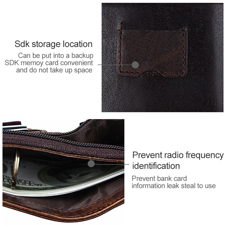 8232 Antimagnetic RFID Men Oil Wax Leather Wallet with Detachable Card Holder - Antimagnetic RFID Package by buy2fix | Online Shopping UK | buy2fix