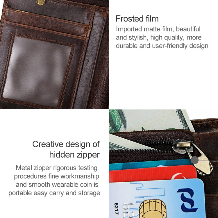 8232 Antimagnetic RFID Men Oil Wax Leather Wallet with Detachable Card Holder - Antimagnetic RFID Package by buy2fix | Online Shopping UK | buy2fix