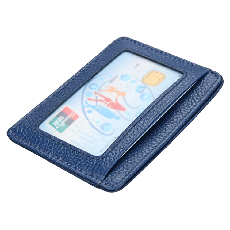 KB37 Antimagnetic RFID Litchi Texture Leather Card Holder Wallet Billfold for Men and Women (Blue) - Antimagnetic RFID Package by buy2fix | Online Shopping UK | buy2fix