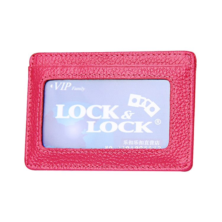 KB37 Antimagnetic RFID Litchi Texture Leather Card Holder Wallet Billfold for Men and Women (Rose Red) - Antimagnetic RFID Package by buy2fix | Online Shopping UK | buy2fix
