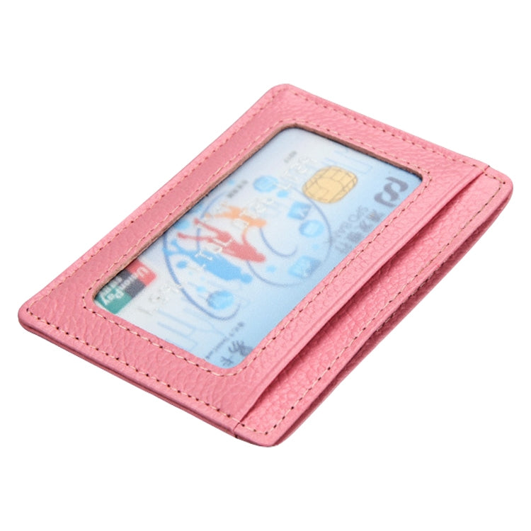 KB37 Antimagnetic RFID Litchi Texture Leather Card Holder Wallet Billfold for Men and Women (Rose Red) - Antimagnetic RFID Package by buy2fix | Online Shopping UK | buy2fix