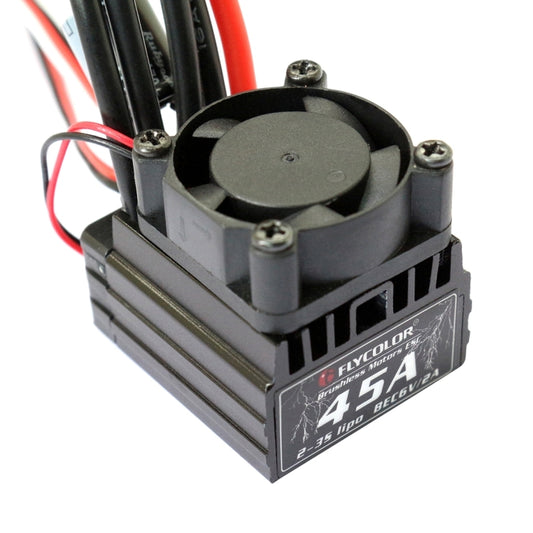 Flycolor Thunder Series 45A Sensorless Brushless Electronic Speed Controller with Fan for RC Car by buy2fix