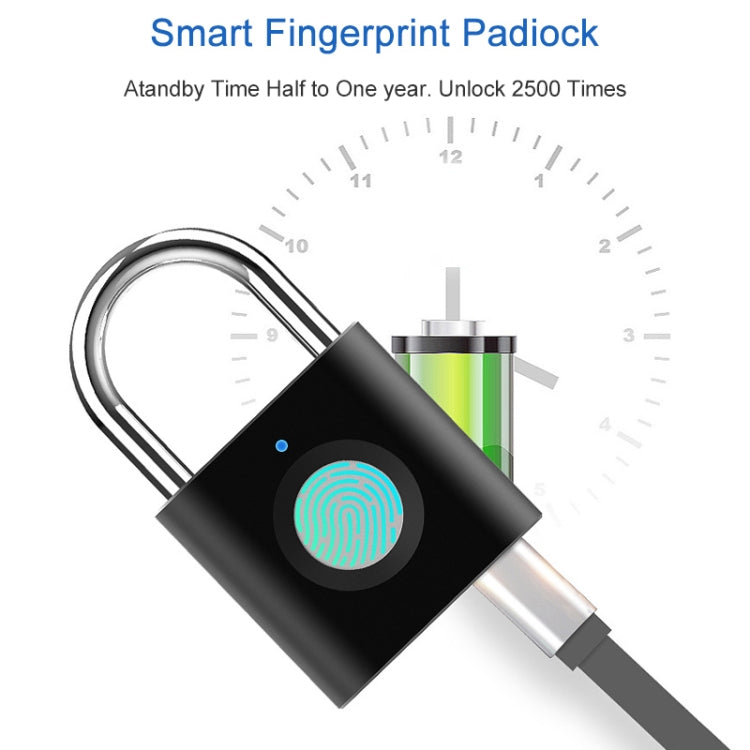 X007 Micro USB Charging Mini Metal Fingerprint Padlock Small Drawer Lock (Red) - Padlocks by buy2fix | Online Shopping UK | buy2fix