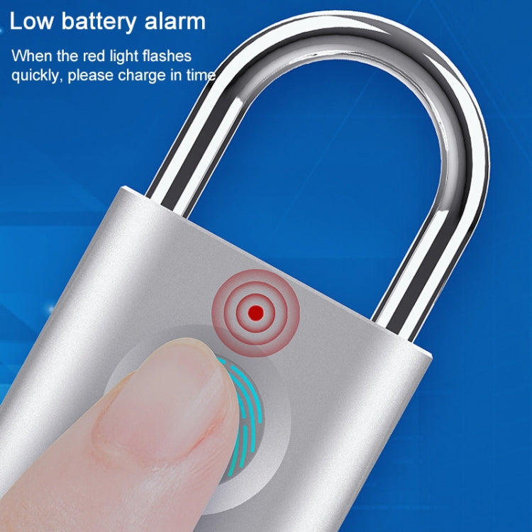 X007 Micro USB Charging Mini Metal Fingerprint Padlock Small Drawer Lock (Red) - Padlocks by buy2fix | Online Shopping UK | buy2fix