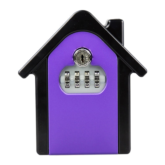 Hut Shape Password Lock Storage Box Security Box Wall Cabinet Safety Box, with 1 Key(Purple) by buy2fix