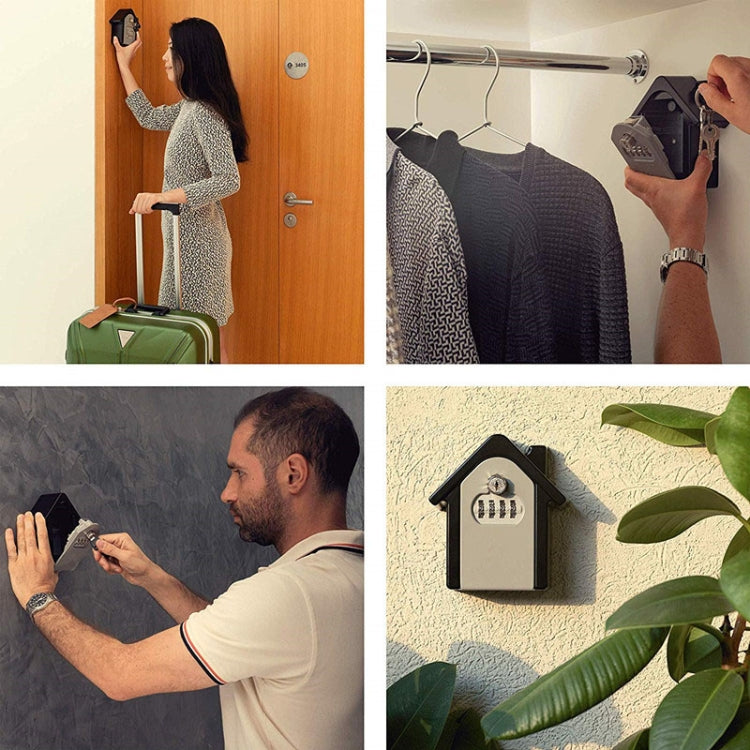 Hut Shape Password Lock Storage Box Security Box Wall Cabinet Safety Box, with 1 Key(Red) by buy2fix