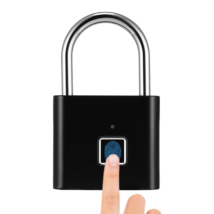 Stainless Steel Automatic Intelligent Fingerprint Padlock Electronic Lock, 10 Fingerprint Edition(Black) - Padlocks by buy2fix | Online Shopping UK | buy2fix