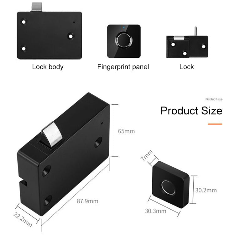 T4 Micro USB Charging Drawer Cabinet Door ABS Smart Fingerprint Lock - Door Locks & Cabinet Locks by buy2fix | Online Shopping UK | buy2fix