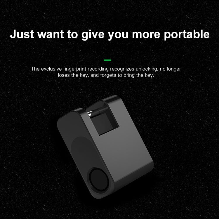 XB30F Mini Smart Fingerprint Padlock Trolley Case Lock(Black) - Padlocks by buy2fix | Online Shopping UK | buy2fix