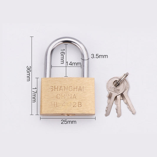 Copper Padlock Small Lock, Style: Short Lock Beam, 25mm Not Open by buy2fix