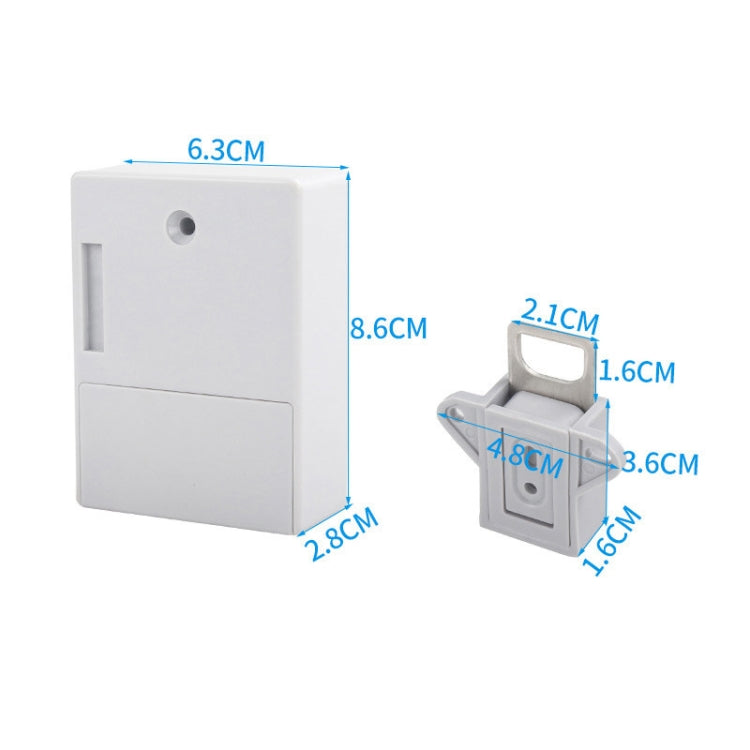 T3 ABS Magnetic Card Induction Lock Invisible Bilateral Open Cabinet Door Lock (Grey) - Padlocks by buy2fix | Online Shopping UK | buy2fix