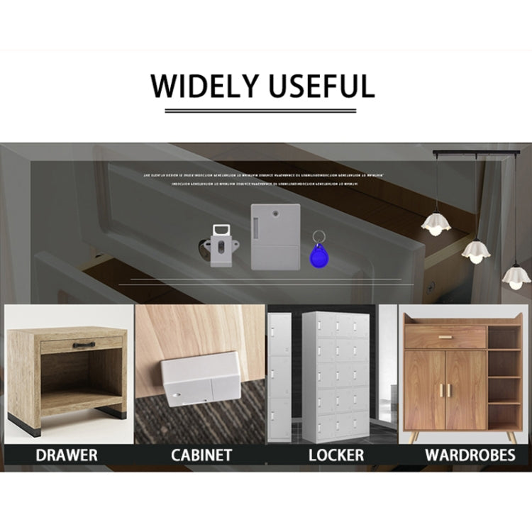 T3 ABS Magnetic Card Induction Lock Invisible Bilateral Open Cabinet Door Lock (White) by buy2fix