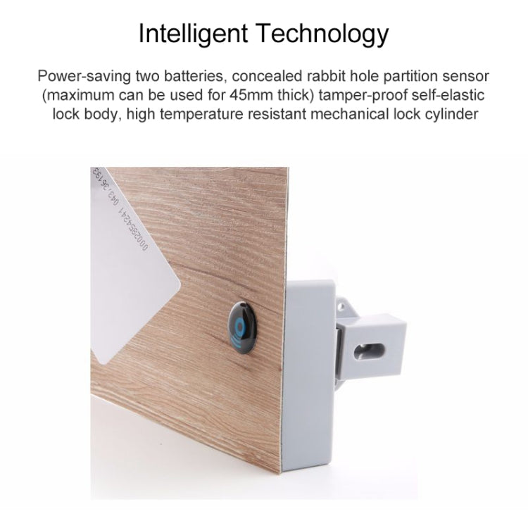T3 ABS Magnetic Card Induction Lock Invisible Bilateral Open Cabinet Door Lock (Grey) - Padlocks by buy2fix | Online Shopping UK | buy2fix
