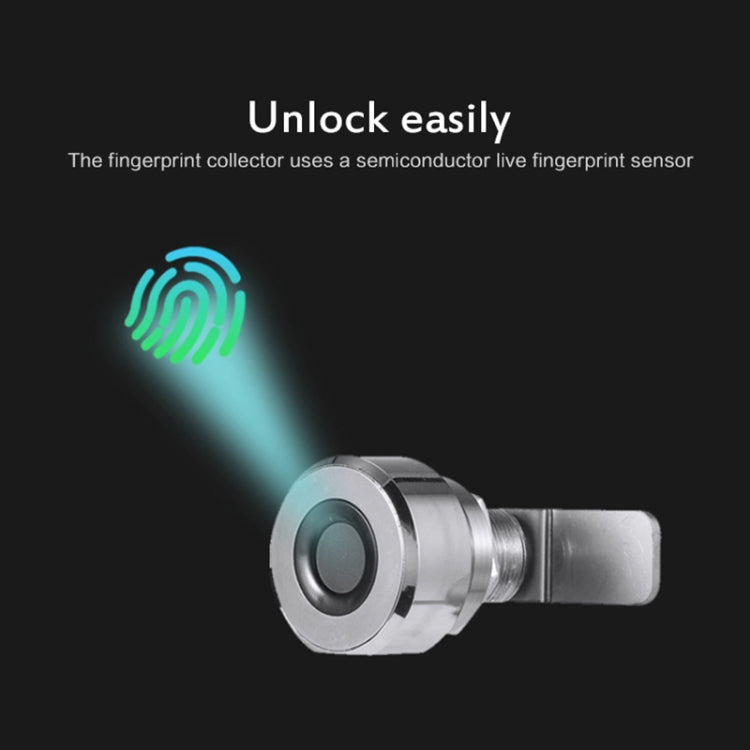T21F Micro USB Charging Zinc Alloy Smart Single Open Fingerprint Drawer Lock File Cabinet Lock - Door Locks & Cabinet Locks by buy2fix | Online Shopping UK | buy2fix