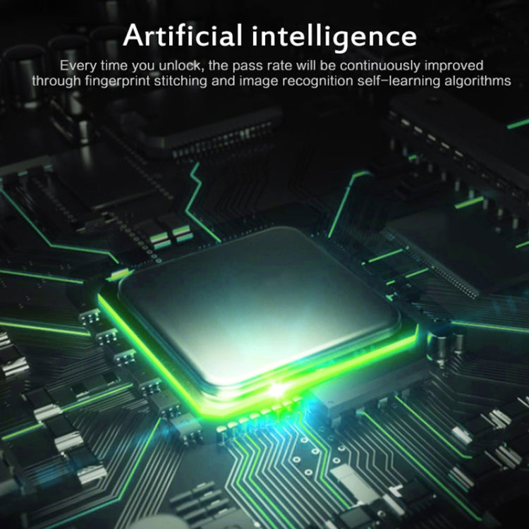 T22F Micro USB Charging Zinc Alloy Smart Bilateral Open Fingerprint Drawer Lock File Cabinet Lock by buy2fix