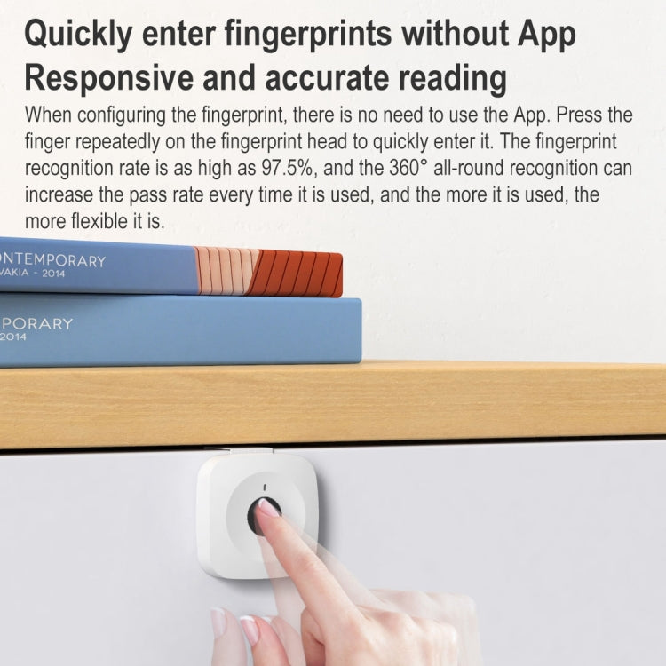 Original Xiaomi Youpin ZNGS06YSB YEELOCK Smart Fingerprint Drawer Cabinet Lock(White) - Door Locks & Cabinet Locks by Xiaomi | Online Shopping UK | buy2fix